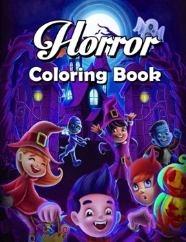 Paperback Horror Coloring Book for Kids: Halloween Coloring Book [Large Print] Book