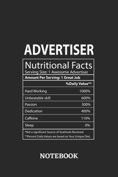 Paperback Nutritional Facts Advertiser Awesome Notebook: 6x9 inches - 110 dotgrid pages - Greatest Passionate working Job Journal - Gift, Present Idea Book