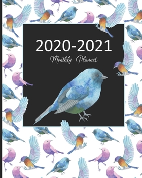 Paperback 2020-2021 Monthly Planner: Pretty Bird Gift for Mom. 2-Year Planner with Holidays. Organize Appointments and Events with 2-Page Monthly Calendar Book