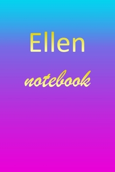 Paperback Ellen: Blank Notebook - Wide Ruled Lined Paper Notepad - Writing Pad Practice Journal - Custom Personalized First Name Initia Book