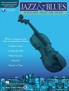 Paperback Jazz & Blues Play-Along Solos for Violin Bk/Online Audio [With] Book