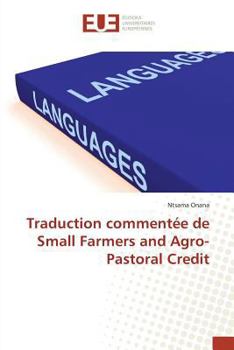 Paperback Traduction Commentée de Small Farmers and Agro-Pastoral Credit [French] Book