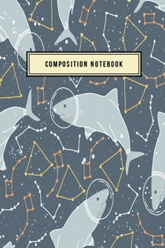 Paperback Composition Notebook: College Ruled 6" x 9" Artic Shark Design Writing Notes Journal, Office, Kids, School and college student Book