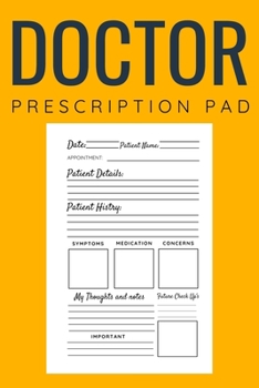 Paperback Doctor Prescription Pad: Doctors Patient Prescription Rx Pad Paper Book