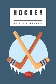 Paperback Hockey: Ice Hockey Logo - Small Lined Notebook (6" x 9") Book