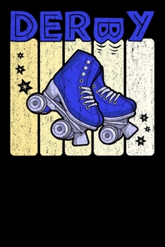 Paperback Roller Derby Notebook: Cool & Funky Roller Girl Derby Notebook - Deep Sea Blue & Pale Yellow Book