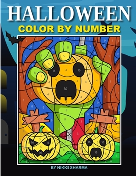 Paperback Halloween Color By Number: Spooky Coloring Book for Kids Ages 4-8 Book