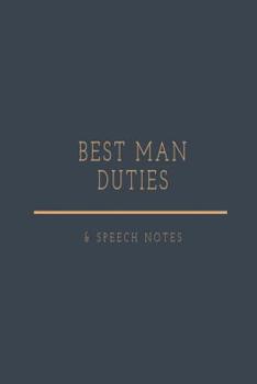 Best Man Duties & Speech Notes: Black & gold wedding plans lined paperback notebook jotter