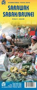 Map Sarawak, Brunei, and Sabah Travel Reference Map 1:620,000 [French] Book