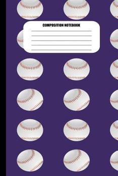 Paperback Composition Notebook: Baseballs in Columns Pattern (100 Pages, College Ruled) Book