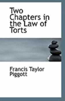 Paperback Two Chapters in the Law of Torts Book