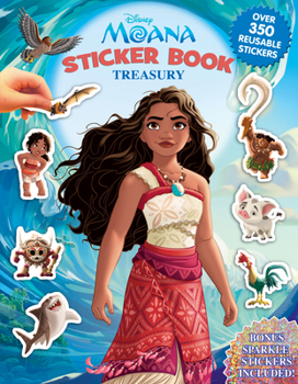 Disney Moana Sticker Book Treasury - Activity Books for kids, 350 reusable + sparkle stickers bonus, 6 books in 1, 96 pages of fun