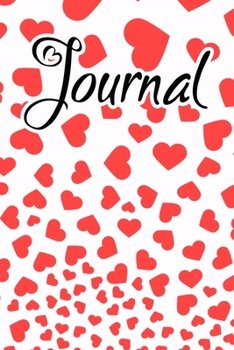 Paperback Journal: Journal for women to write in Orange Red Falling Hearts Book