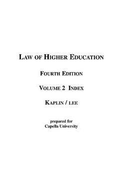 Paperback (Wcs)the Law of Higher Ed 4e V Book
