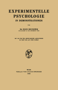 Paperback Experimentelle Psychologie in Demonstrationen [German] Book