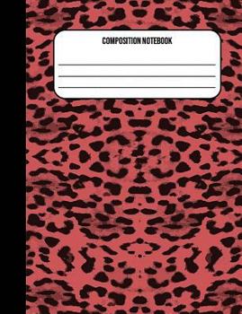 Paperback Composition Notebook: Cheetah Red 100 Ruled Pages (7.44 x 9.69) Book