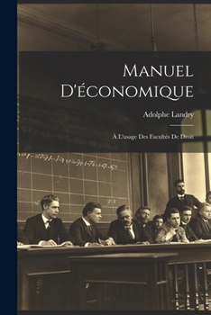 Paperback Manuel D'économique: À L'usage Des Facultés De Droit [French] Book