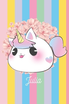 Julia: Licorne Et Chevaux: Personalisé Carnet De Notes Cadeau Ligné Pour Les Filles Et Étudiantes (French Edition)