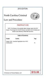 Paperback North Carolina Criminal Law and Procedure-Pamphlet 81 Book