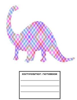 Paperback Plaid Brontosaurus Dinosaur Wide Rule Composition Notebook Book