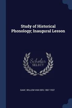 Paperback Study of Historical Phonology; Inaugural Lesson Book
