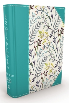 Hardcover NKJV, Journal the Word Bible, Hardcover, Blue Floral Cloth, Red Letter Edition: Reflect, Journal, or Create Art Next to Your Favorite Verses Book