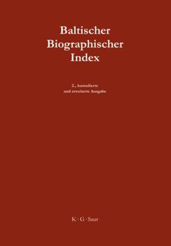 Hardcover Baltischer Biographischer Index / Baltic Biographical Index (German and English Edition) [German] Book
