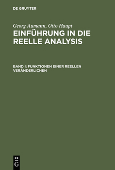 Hardcover Einführung in die reelle Analysis, Band I, Funktionen einer reellen Veränderlichen [German] [Large Print] Book