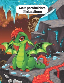 Mein persönliches Stickeralbum: Eisdrache und Feuerdrache Motiv | Din A4 Blanko | 35 Seiten Silikonfreies Papier | Geschenkidee (German Edition)