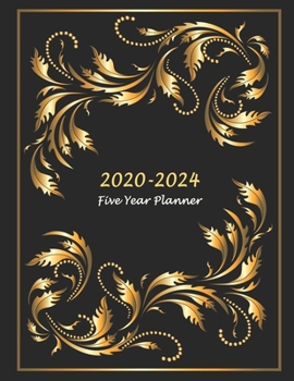 Paperback 2020-2024 Five Year Planner: 60-Month Schedule Organizer 8.5 x 11 (Gold Frame) Book