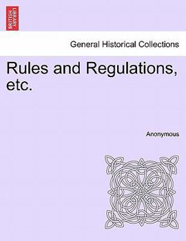 Paperback Rules and Regulations, Etc. Book