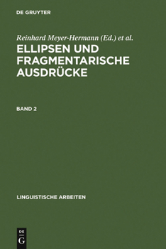 Hardcover Ellipsen und fragmentarische Ausdrücke [German] Book