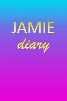 Paperback Jamie: Journal Diary - Personalized First Name Personal Writing - Letter J Blue Purple Pink Gold Effect Cover - Daily Diaries Book