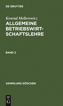 Hardcover Allgemeine Betriebswirtschaftslehre. Band 2 [German] Book