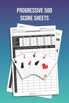 Progressive 500 Score Sheets: A pad of scoresheets for Progressive Five Hundred: Perfect for scorekeeping: Blue cover