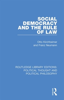 Hardcover Social Democracy and the Rule of Law Book