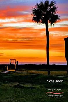 Notebook: Dot Grid Paper with Orange Sunset Cover