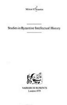 Hardcover Studies in Byzantine Intellectual History Book