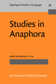 Hardcover Studies in Anaphora Book