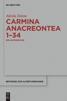 Hardcover Carmina anacreontea 1-34 [German] Book