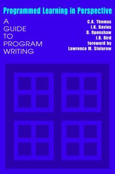 Paperback Programmed Learning in Perspective: A Guide to Program Writing Book