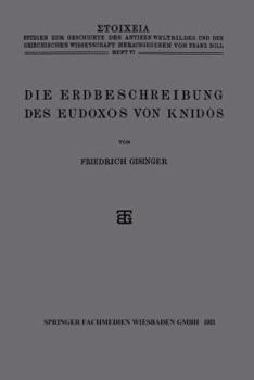 Paperback Die Erdbeschreibung Des Eudoxos Von Knidos [German] Book