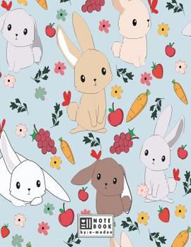 Notebook: Cute bunny on grey cover and Dot Graph Line Sketch pages, Extra large (8.5 x 11) inches, 110 pages, White paper, Sketc