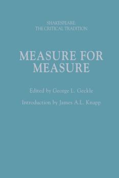 Hardcover Measure for Measure: Shakespeare: The Critical Tradition. Volume 6 Book