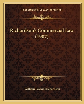 Paperback Richardson's Commercial Law (1907) Book
