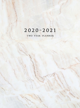 Hardcover 2020-2021 Two Year Planner: Large Monthly Planner with Inspirational Quotes and Marble Cover (Hardcover) Book