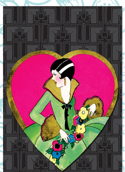 Cards Lady in a Heart - Deluxe Die Cut Notecards Book
