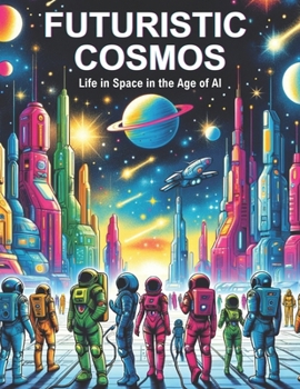 Paperback Futuristic Cosmos: Life in Space in the Age of AI: An Intriguing Adventure Through Coloring, Exploring Artificial Intelligence, Space Col Book