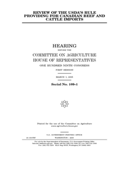 Paperback Review of the USDA's rule providing for Canadian beef and cattle imports Book