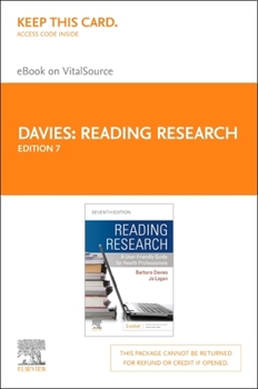 Printed Access Code Reading Research - Elsevier eBook on Vitalsource (Retail Access Card): Reading Research - Elsevier eBook on Vitalsource (Retail Access Card) Book